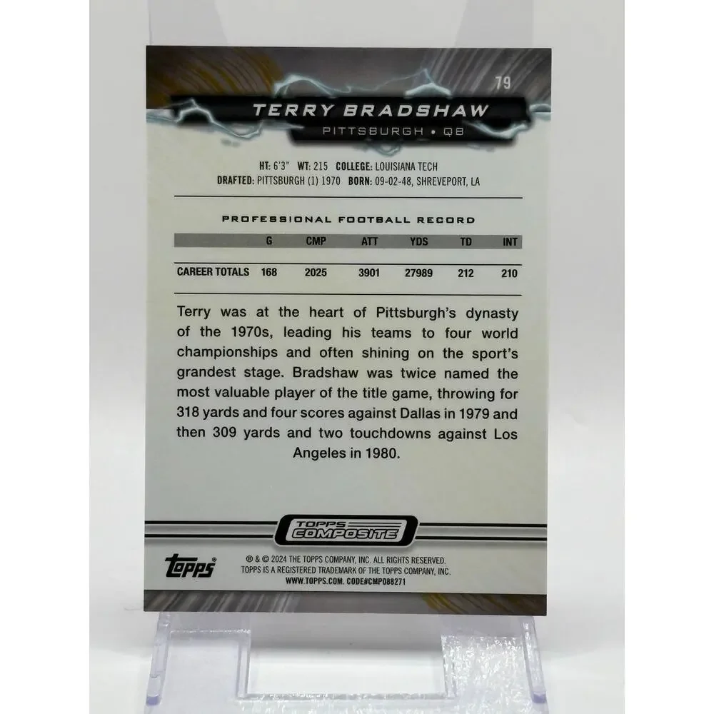 2023 Topps Resurgence Terry Bradshaw Pink Geometric Refractor 6/10 SSP Steelers
